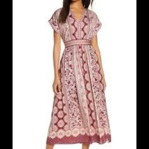 Gal Meets Glam Liza Print Charmeuse Midi Dress No Flaws Gently used. Worn 1x